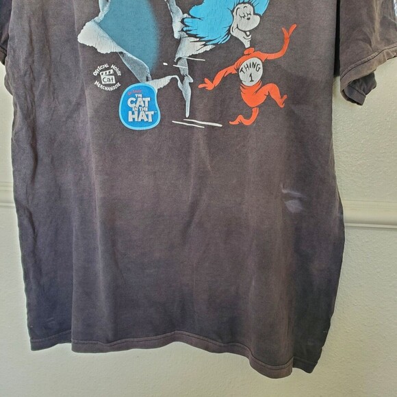 Cat in the Hat T Shirt L Mens Vintage Pop Tarts Movie Promo Front And Back Prnt - Picture 4 of 13